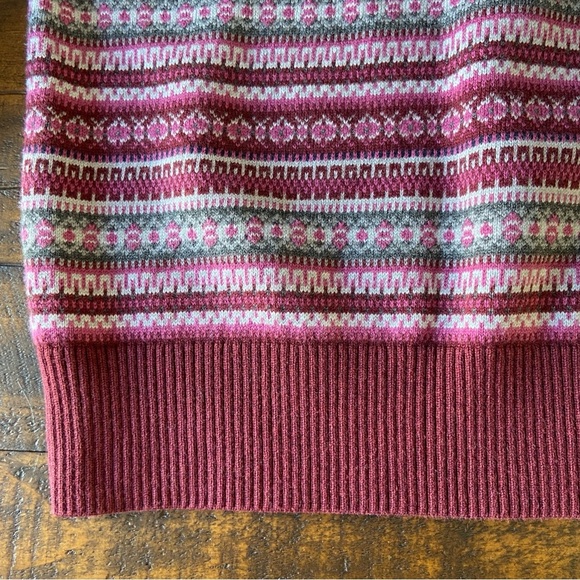 Bass Youth Sweater Size S Medium Cotton Blend Red Maroone Striped Preppy 90s - Picture 5 of 8